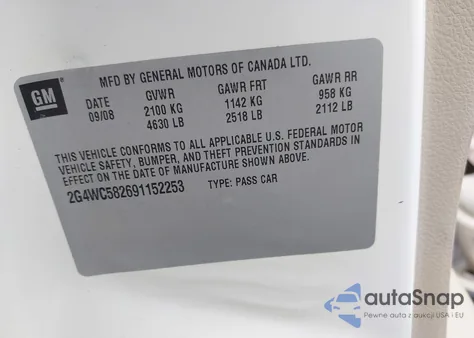 2009 Buick Lacrosse Cx from USA, damaged, VIN 2G4WC582691152253